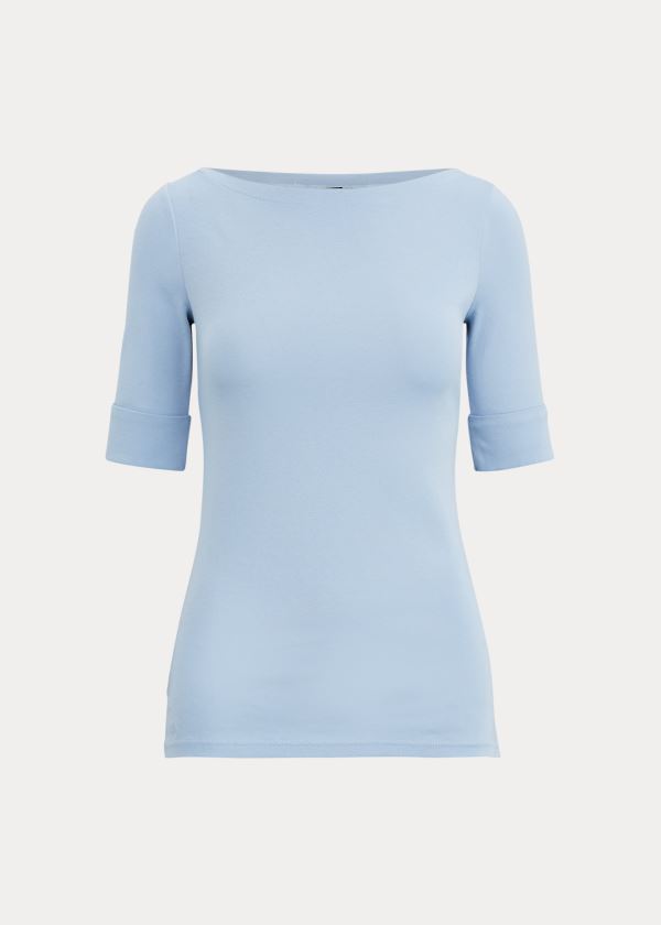 Women's Ralph Lauren Cotton-Blend Boatneck Tops | 981362OLP